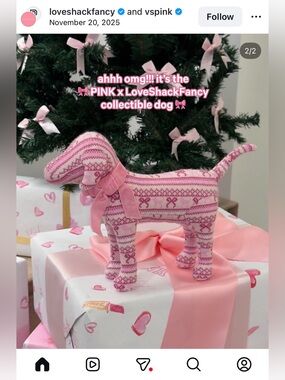 PINK x LoveShackFancy Dog (medium, knit)